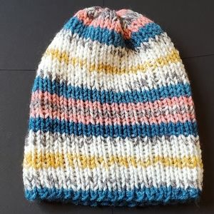 Hand Knit Striped Hat
